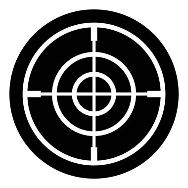 Reticle Optik Görüş Kabartması Düz Simgesi Beyaz Arkaplanda İzole Edildi