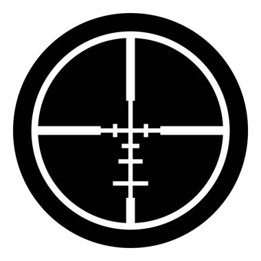 Reticle Optik Görüş Kabartması Düz Simgesi Beyaz Arkaplanda İzole Edildi