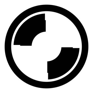 Özet Disk Glifi Düz Simgesi Beyaz Arkaplanda İzole Edildi