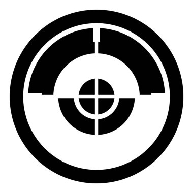 Parçacık Kapsamı Soyut Görüş Kabartması Düz Simgesi Beyaz Arkaplanda İzole Edildi