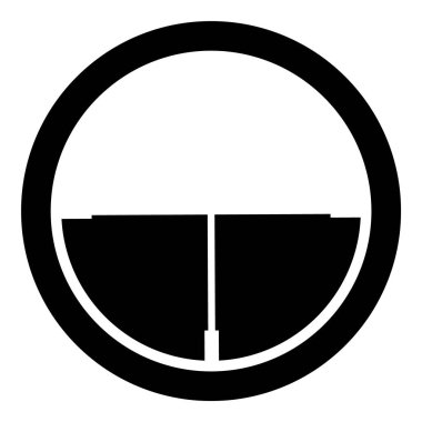 Astrakt Yatay Kabartma Düz Simgesi Beyaz Arkaplanda İzole Edildi