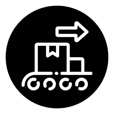 Taşıyıcı Kutular Taşıyıcı Kayış Kabartma Düz Simgesi Beyaz Arkaplanda İzole Edildi