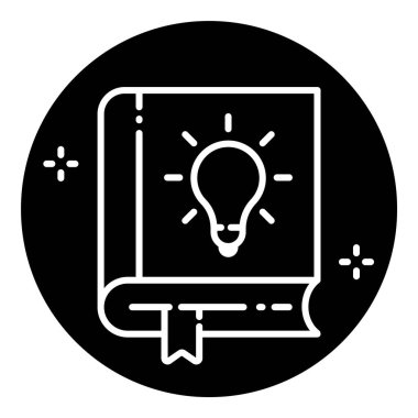 Beyaz arkaplanda izole edilmiş Ampul Düz Simgeli Kitap