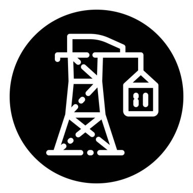 Turna Yükleyici Kabartma Düz Simgesi Beyaz Arkaplanda İzole Edildi