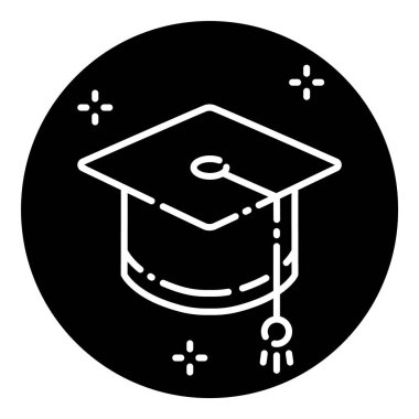 Master 's Cap Düz Simgesi Beyaz Arkaplanda İzole Edildi