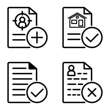 Doktor 1-2 Düz Simge Seti Beyaz Arkaplanda İzole Edildi