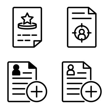 Doktor 1-2 Düz Simge Seti Beyaz Arkaplanda İzole Edildi