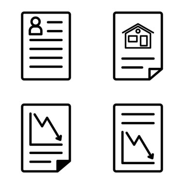 Doktor 1-2 Düz Simge Seti Beyaz Arkaplanda İzole Edildi