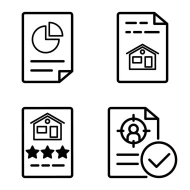 Doktor 1-2 Düz Simge Seti Beyaz Arkaplanda İzole Edildi