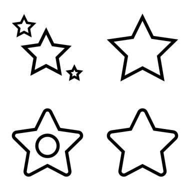 Yıldız Düz Simgesi Seti Beyaz Arkaplanda Ayrı Tutuldu