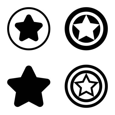 Yıldız Düz Simgesi Seti Beyaz Arkaplanda Ayrı Tutuldu