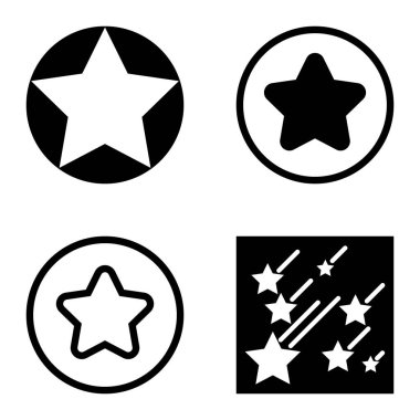 Yıldız Düz Simgesi Seti Beyaz Arkaplanda Ayrı Tutuldu