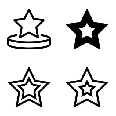 Yıldız Düz Simgesi Seti Beyaz Arkaplanda Ayrı Tutuldu