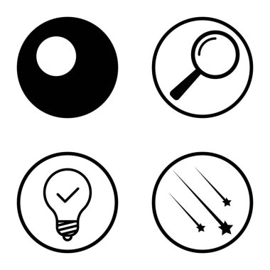 Daireler 1-2 Düz Simge Seti Beyaz Arkaplanda İzole Edildi