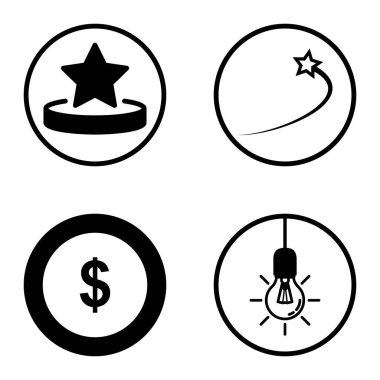 Daireler 1-2 Düz Simge Seti Beyaz Arkaplanda İzole Edildi