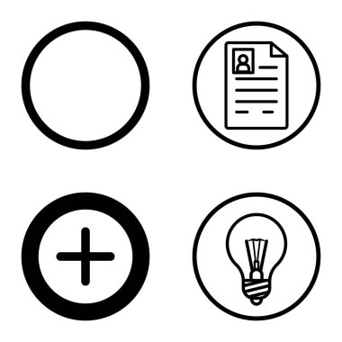 Daireler 1-2 Düz Simge Seti Beyaz Arkaplanda İzole Edildi