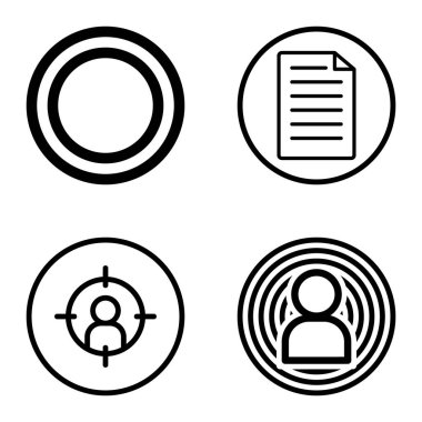 Daireler 1-2 Düz Simge Seti Beyaz Arkaplanda İzole Edildi