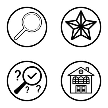 Daireler 1-2 Düz Simge Seti Beyaz Arkaplanda İzole Edildi