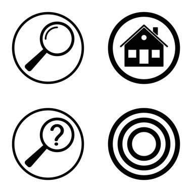 Daireler 1-2 Düz Simge Seti Beyaz Arkaplanda İzole Edildi