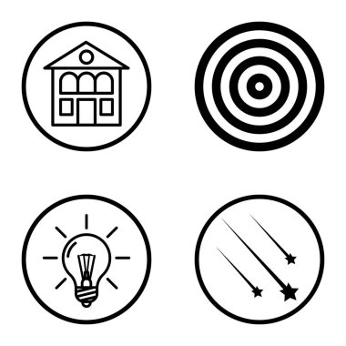 Daireler 1-2 Düz Simge Seti Beyaz Arkaplanda İzole Edildi