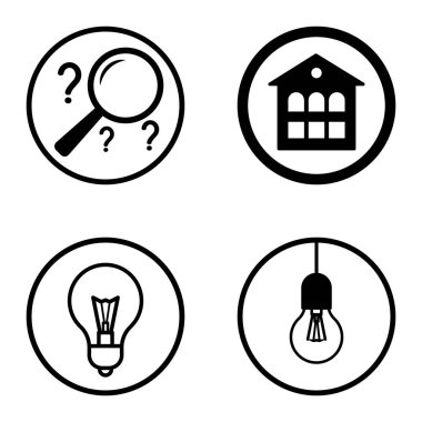 Daireler 1-2 Düz Simge Seti Beyaz Arkaplanda İzole Edildi