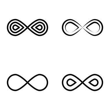 Sonsuz Düz Simge Seti Beyaz Arkaplanda İzole Edildi