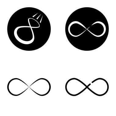 Sonsuz Düz Simge Seti Beyaz Arkaplanda İzole Edildi