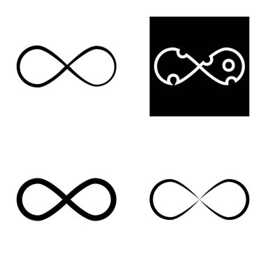 Sonsuz Düz Simge Seti Beyaz Arkaplanda İzole Edildi
