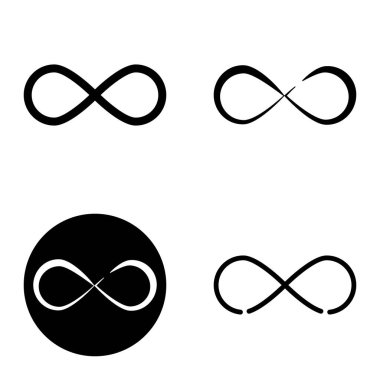 Sonsuz Düz Simge Seti Beyaz Arkaplanda İzole Edildi