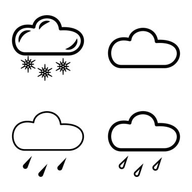 Hava Durumu Düz Simgesi Beyaz Arkaplanda İzole Edildi