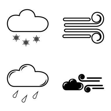 Hava Durumu Düz Simgesi Beyaz Arkaplanda İzole Edildi