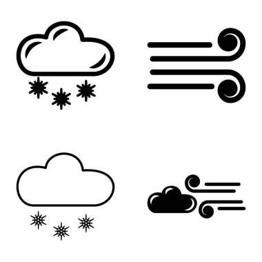 Hava Durumu Düz Simgesi Beyaz Arkaplanda İzole Edildi