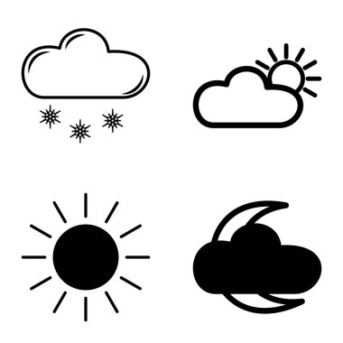 Hava Durumu Düz Simgesi Beyaz Arkaplanda İzole Edildi