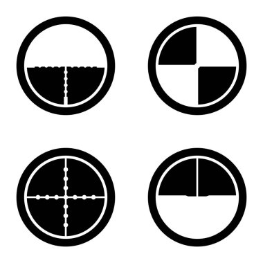 Crosshairs _ glyph Düz Simge Seti Beyaz Arkaplanda İzole Edildi