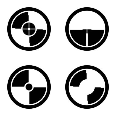 Crosshairs _ glyph Düz Simge Seti Beyaz Arkaplanda İzole Edildi