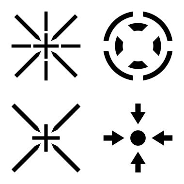 Crosshairs2 Düz Simge Seti Beyaz Arkaplanda İzole Edildi