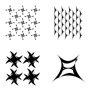 Soyut _ 4star Düz Simge Seti Beyaz Arkaplanda İzole Edildi