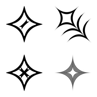 Özet _ 4star2 Düz Simge Seti Beyaz Arkaplanda İzole Edildi