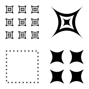 Özet _ 4star2 Düz Simge Seti Beyaz Arkaplanda İzole Edildi