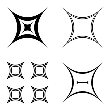 Özet _ 4star2 Düz Simge Seti Beyaz Arkaplanda İzole Edildi