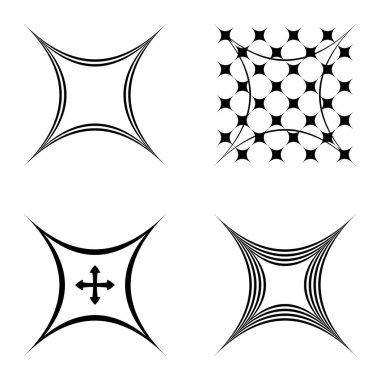 Özet _ 4star2 Düz Simge Seti Beyaz Arkaplanda İzole Edildi