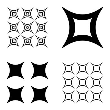 Özet _ 4star2 Düz Simge Seti Beyaz Arkaplanda İzole Edildi