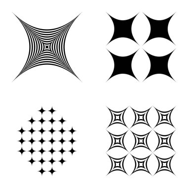 Özet _ 4star2 Düz Simge Seti Beyaz Arkaplanda İzole Edildi