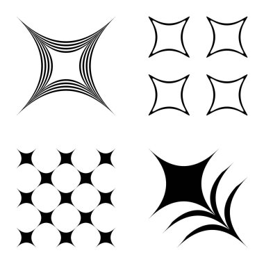 Özet _ 4star2 Düz Simge Seti Beyaz Arkaplanda İzole Edildi