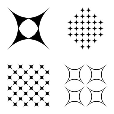 Özet _ 4star2 Düz Simge Seti Beyaz Arkaplanda İzole Edildi