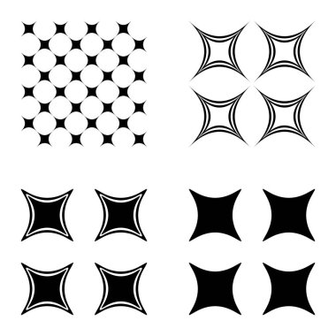 Özet _ 4star2 Düz Simge Seti Beyaz Arkaplanda İzole Edildi