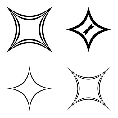 Özet _ 4star2 Düz Simge Seti Beyaz Arkaplanda İzole Edildi