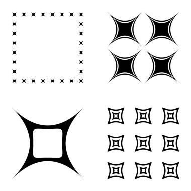 Özet _ 4star2 Düz Simge Seti Beyaz Arkaplanda İzole Edildi