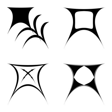 Soyut _ trapez Düz Simge Seti Beyaz Arkaplanda İzole Edildi