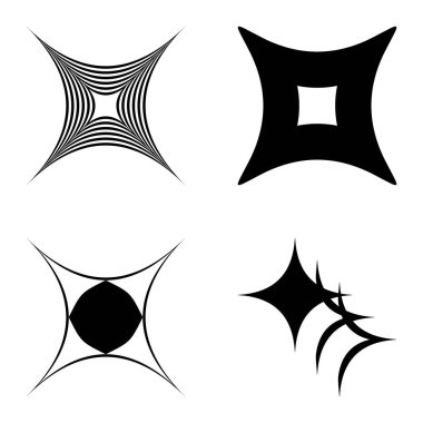 Özet _ 4star2 Düz Simge Seti Beyaz Arkaplanda İzole Edildi